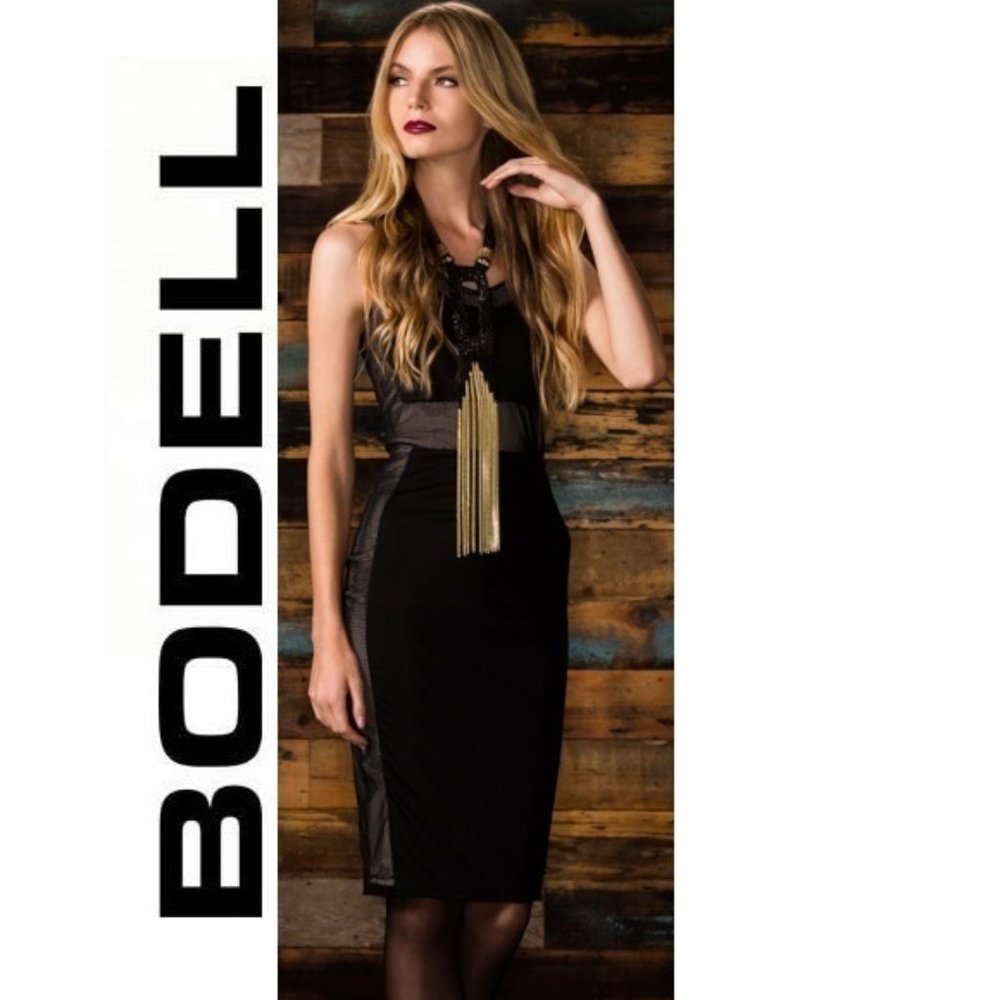 SHERI BODELL Mesh Midi Dress
